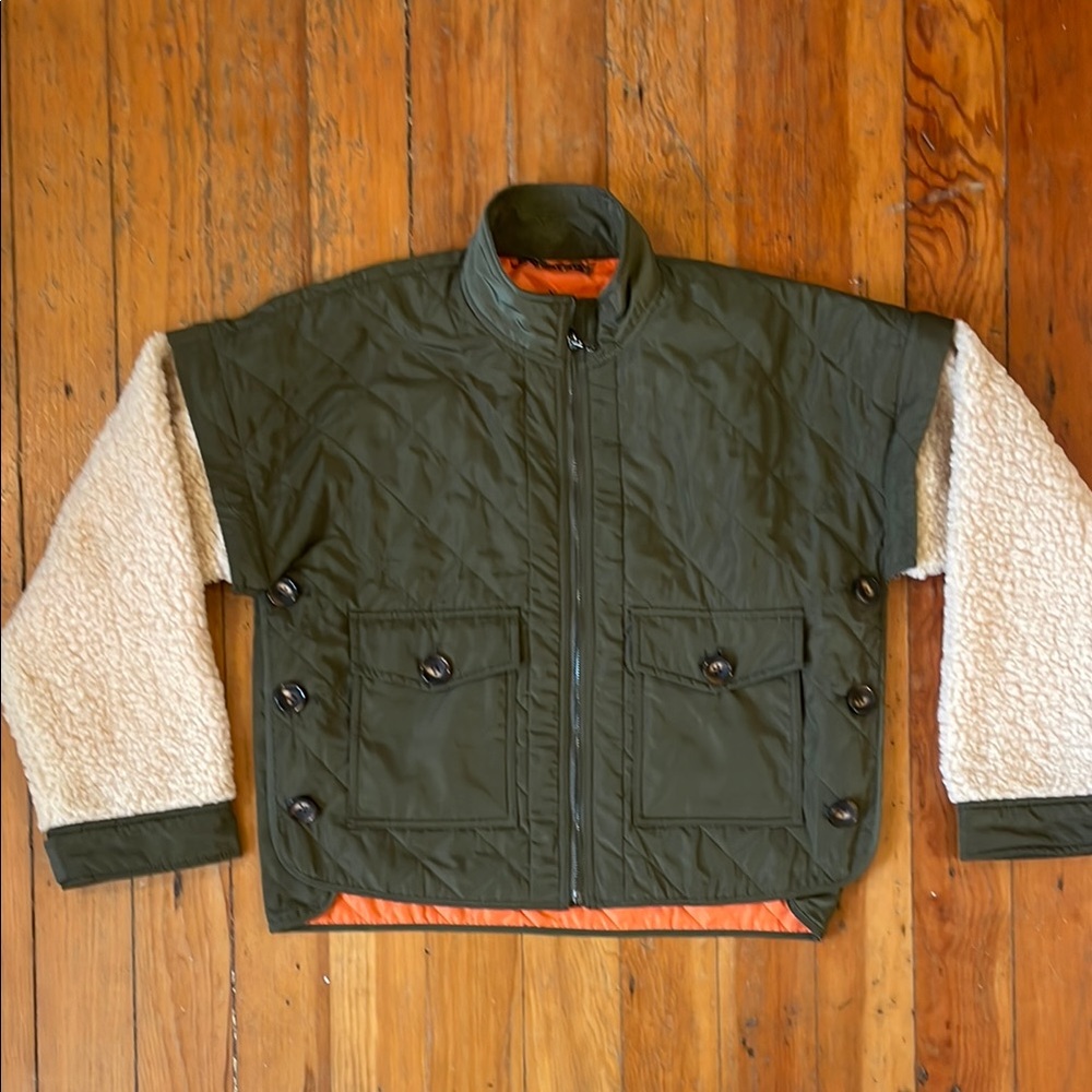 ANORAK Olive Green and Cream Jacket